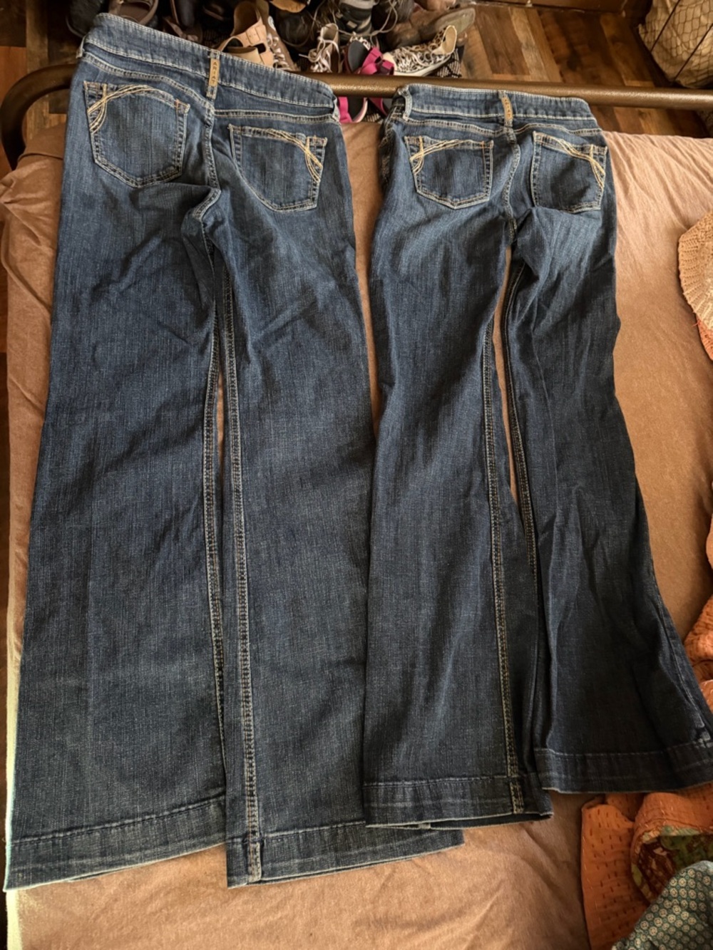 Women’s Dark Blue Flare Jeans - Classic Denim - Picture 3 of 5